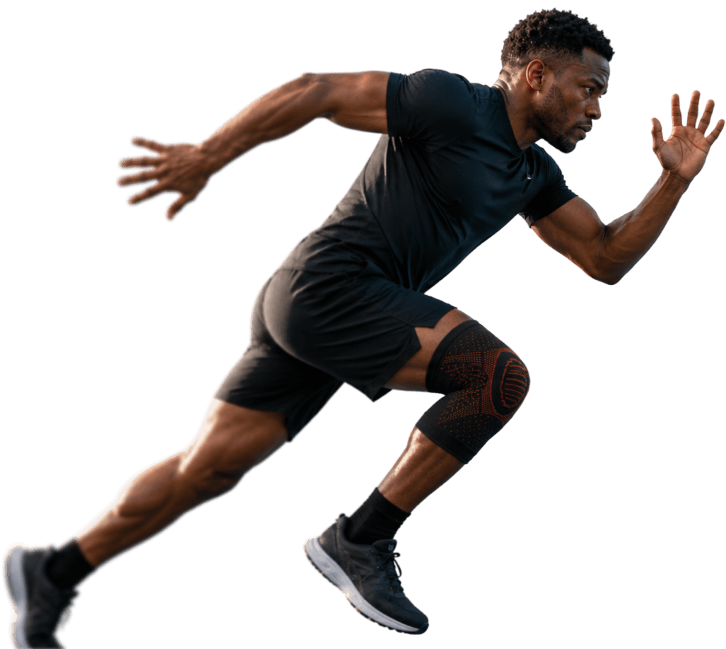 Man with knee brace